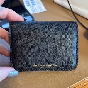 Marc Jacobs Black Saffiano Leather Card Wallet